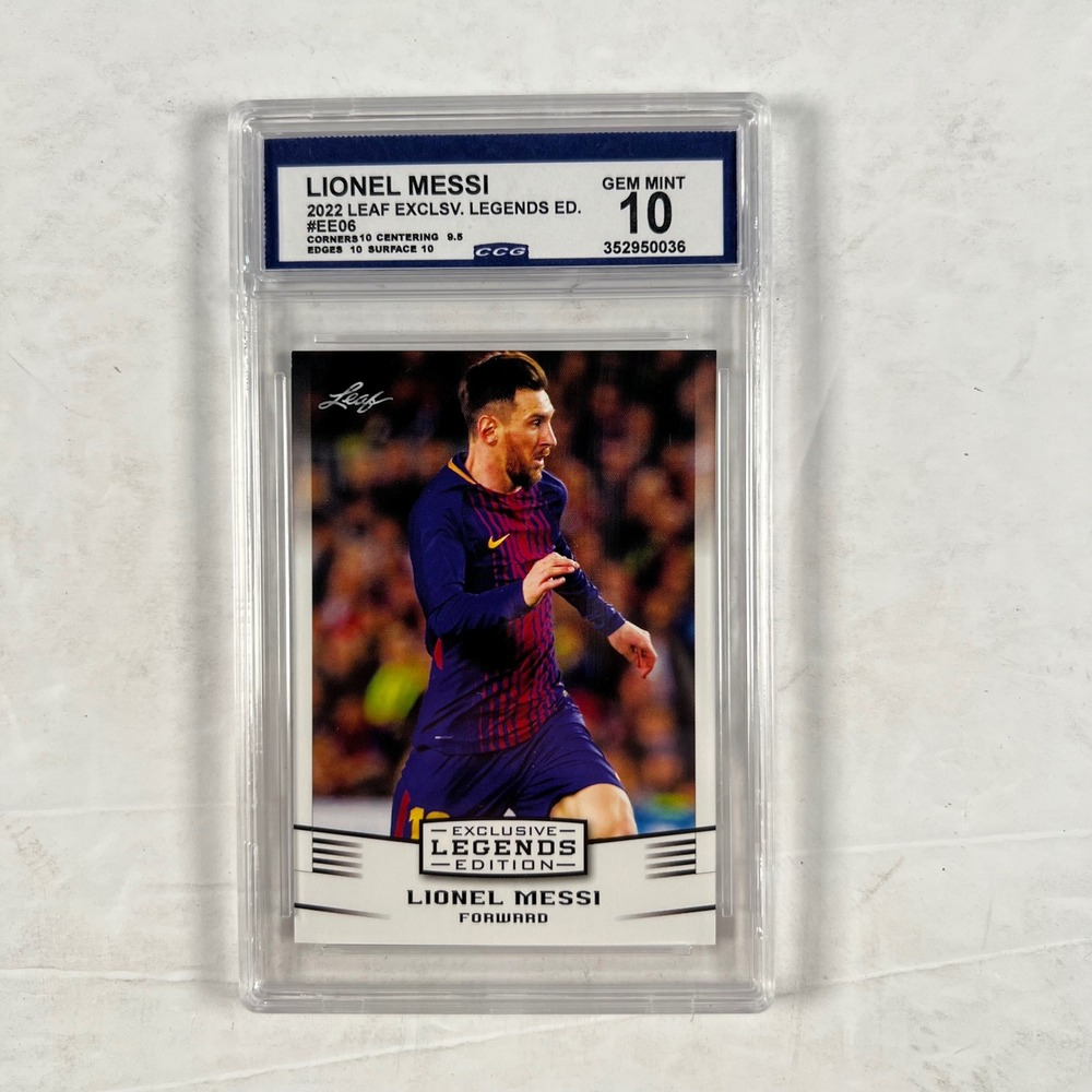 Lionel Messi 2022 Leaf Exclusive Legends Edition EE06 CCG 10 Gem Mint Soccer